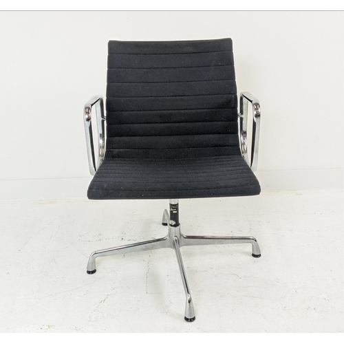 413 - VITRA ALUMINIUM GROUP CHAIR, by Charles and Ray Eames, swivel seat action, cloth bears label, 56cm W... 