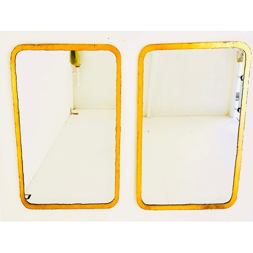 348 - WALL MIRRORS, a pair, contemporary style with gilt metal frames, 96cm H x 68cm. (2)