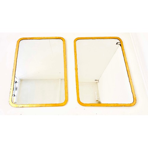 348 - WALL MIRRORS, a pair, contemporary style with gilt metal frames, 96cm H x 68cm. (2)