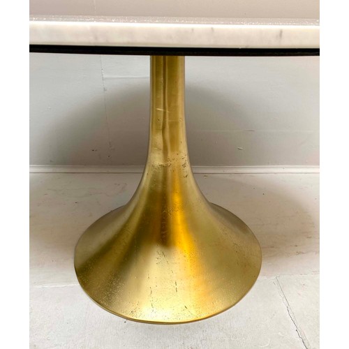 356 - LOW TABLE, 1960s Italian style, marble top on gilt metal base, 44cm high x 100cm wide x 56cm deep.