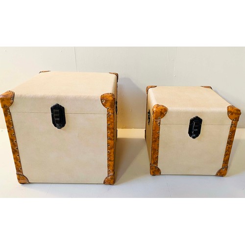 360 - TRUNKS, a graduated set of two, largest 49cm H x 49cm W x 49cm D (2)