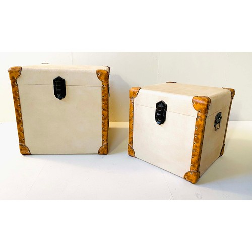 360 - TRUNKS, a graduated set of two, largest 49cm H x 49cm W x 49cm D (2)