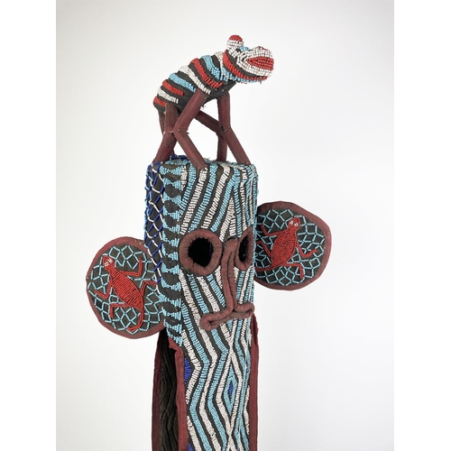 27 - ELEPHANT BAMILEKE BEADED MASK (Cameroon), 170cm H.