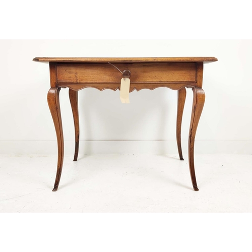 281 - SIDE TABLE, late 18th/early 19th century French provincial walnut with single drawer, 97cm L x 65cm ... 