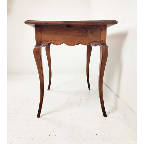 281 - SIDE TABLE, late 18th/early 19th century French provincial walnut with single drawer, 97cm L x 65cm ... 
