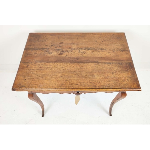 281 - SIDE TABLE, late 18th/early 19th century French provincial walnut with single drawer, 97cm L x 65cm ... 