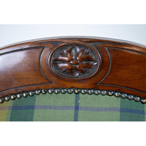 278 - ARMCHAIRS, a pair, Victorian mahogany, circa 1870, in tartan upholstery 99cm H x 63cm W x 84cm D. (2... 