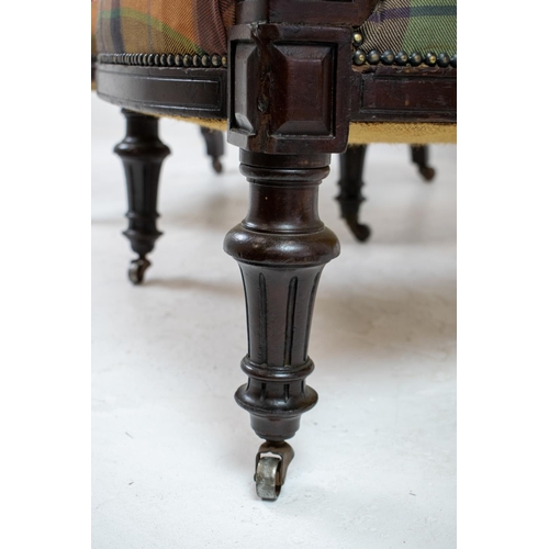 278 - ARMCHAIRS, a pair, Victorian mahogany, circa 1870, in tartan upholstery 99cm H x 63cm W x 84cm D. (2... 