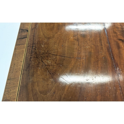 268 - CARD TABLE, Regency mahogany and rosewood with inlaid crossbanding detail on turned supports with cu... 