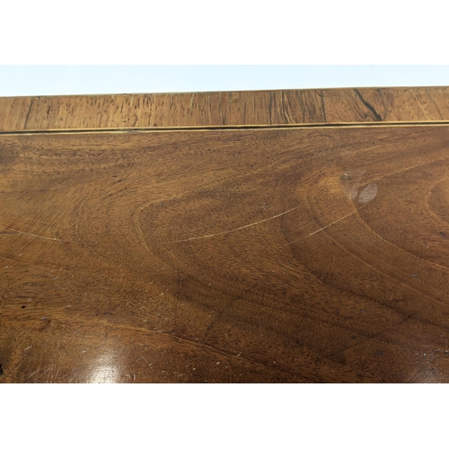 268 - CARD TABLE, Regency mahogany and rosewood with inlaid crossbanding detail on turned supports with cu... 