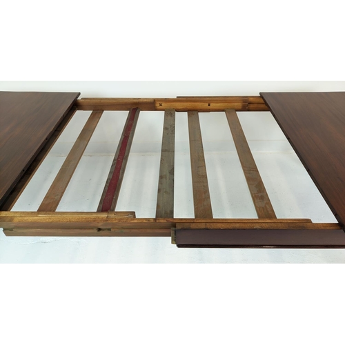 269 - DINING TABLE, extendable Victorian mahogany with turned facetted supports on castors, 123cm x 141cm ... 