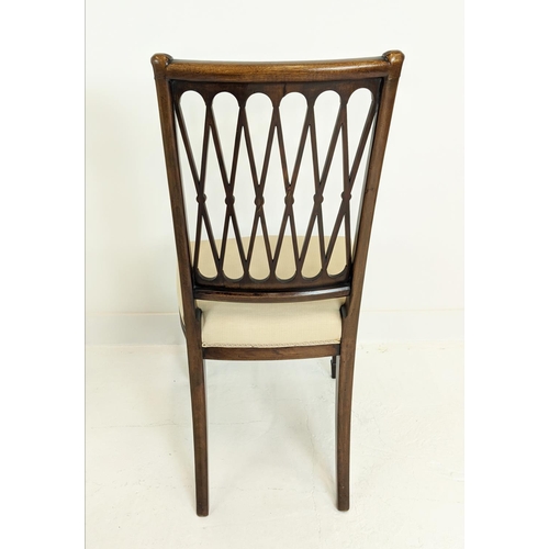 270 - DINING CHAIRS, a set of ten, including two carvers, 19th century Sheraton style mahogany with lattic... 