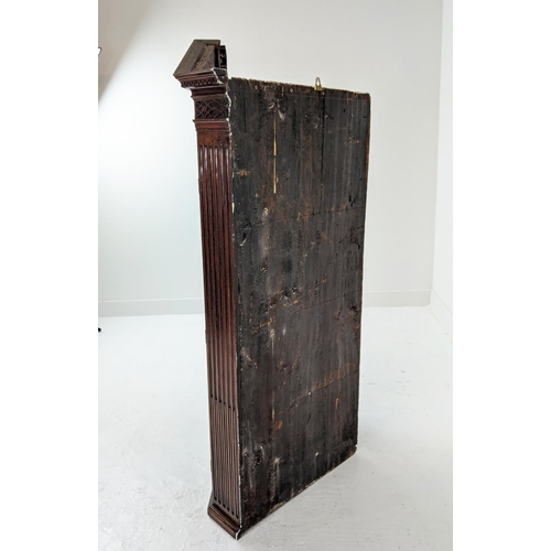 271 - GLAZED CORNER CABINET, George III mahogany with carved blind fretwork detail with fluted detail and ... 