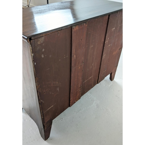 266 - BOWFRONT CHEST, 19th century mahogany of four drawers, 84cm H x 102cm W x 50cm D.