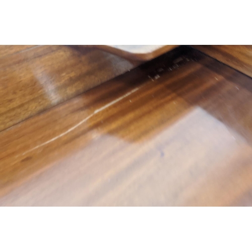 259 - DESK, Victorian mahogany with a 3/4 gallery over three frieze drawers and cupboard base, 122cm x 56c... 