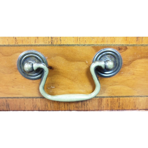 239 - BEDSIDE CHESTS, a pair, Georgian style yewwood, each with green leather slide above five drawers, 67... 