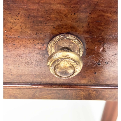 184 - HALL TABLE, George III design burr walnut crossbanded with four frieze drawers and chamfered square ... 