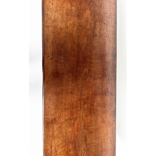 190 - HALL BENCH, early 19th century mahogany rectangular with finely turned bolsters and tapering support... 