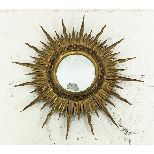 232 - STARBUST MIRROR, gilt, vintage, 58cm diam.