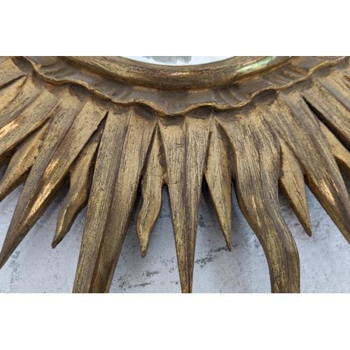 232 - STARBUST MIRROR, gilt, vintage, 58cm diam.