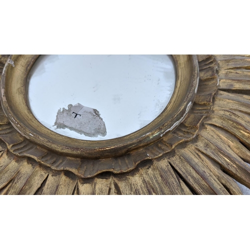 232 - STARBUST MIRROR, gilt, vintage, 58cm diam.