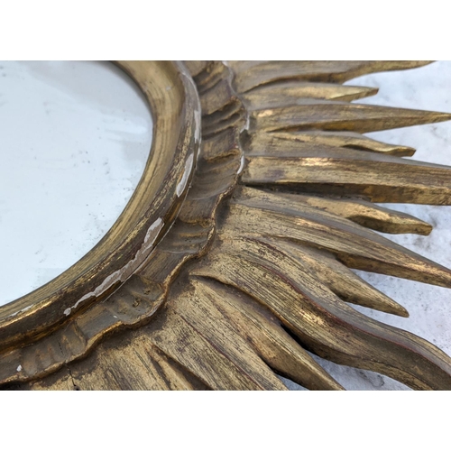 232 - STARBUST MIRROR, gilt, vintage, 58cm diam.
