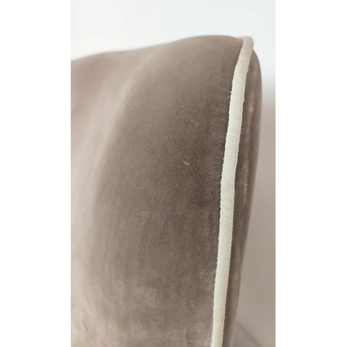 300 - SOFA, 1950s Italian style, with grey velvet upholstery on tapered supports, 130cm W x 96cm H x 90cm ... 