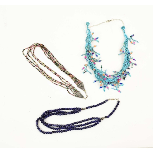 35 - A COLLECTION OF ASSORTED COSTUME JEWELLERY, comprising freshwater pearl spray necklace and bracelet,... 