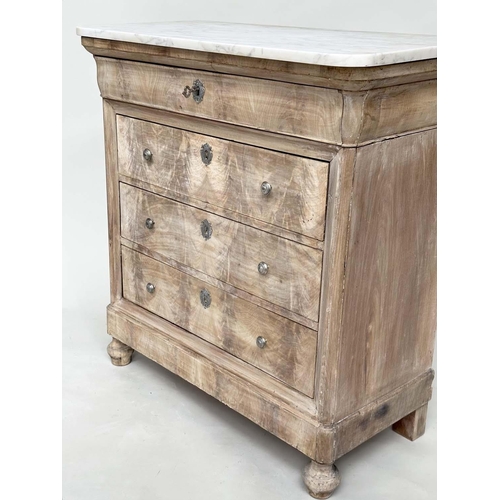 182 - HALL COMMODE, 19th century French Louis Philippe flame mahogany with four long drawers and turned su... 