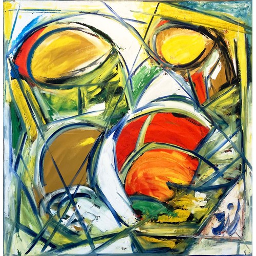 78 - 20th SCHOOL,'Abstract', oil on canvas, 123cm x 124cm, signed with Cypher .