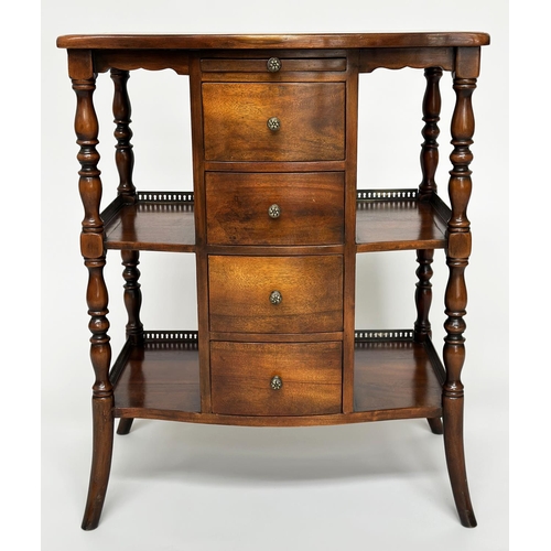 221 - SIDE TABLE BY THEODORE ALEXANDER, Regency style serpentine fronted with drawers and galleries and sp... 