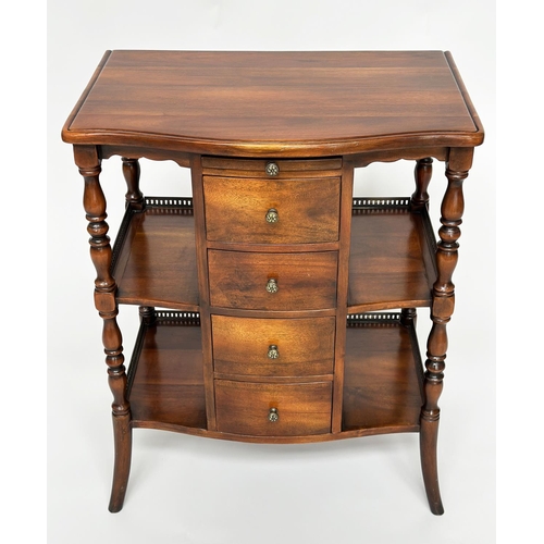 221 - SIDE TABLE BY THEODORE ALEXANDER, Regency style serpentine fronted with drawers and galleries and sp... 