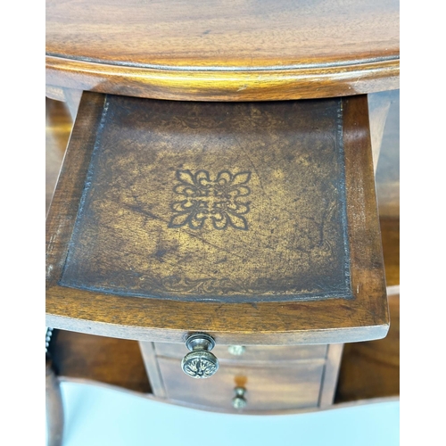 221 - SIDE TABLE BY THEODORE ALEXANDER, Regency style serpentine fronted with drawers and galleries and sp... 