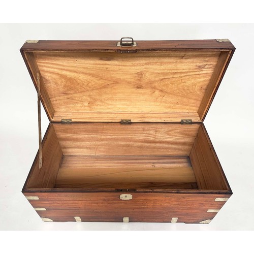 211 - TRUNK, 19th century Chinese export camphorwood and brass bound with rising lid and carrying handles,... 