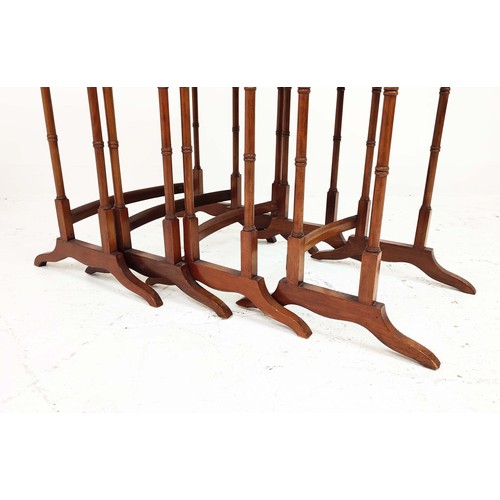 169 - QUARTETTO TABLES, four, early 20th century Regency style mahogany on faux bamboo supports, largest 6... 