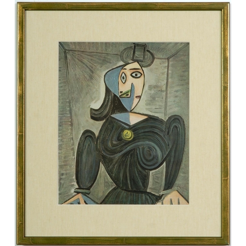 75 - AFTER PABLO PICASSO, Femme Assise, a set of four off set lithographs, linen moutboard, various sizes... 