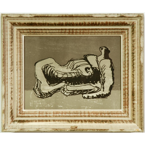 76 - HENRY MOORE, Reclining Figure lithograph, edition 575 1975, San Lazzaro, 26cm x 35.5cm, French Montp... 