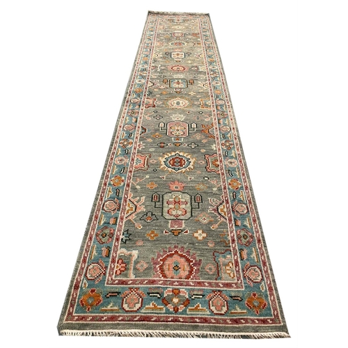 99A - CONTEMPORARY BAKSHAISH DESIGN RUNNER, 390cm x 82cm.