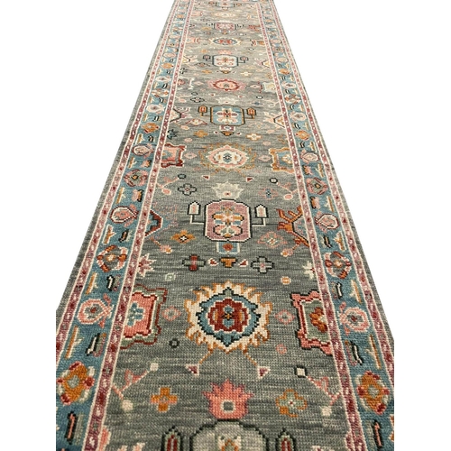 99A - CONTEMPORARY BAKSHAISH DESIGN RUNNER, 390cm x 82cm.