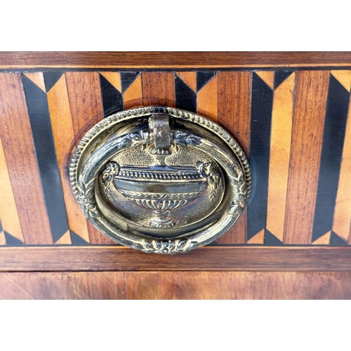 108 - DUTCH SIDE CABINET, early 19th century kingwood with ebony and satinwood parquetry inlay and gilt me... 