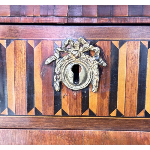 108 - DUTCH SIDE CABINET, early 19th century kingwood with ebony and satinwood parquetry inlay and gilt me... 