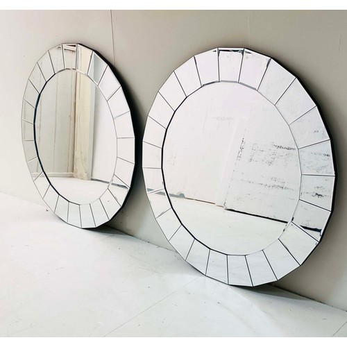 319 - CIRCULAR WALL MIRRORS, a pair, Venetian style,  90cm W (2)