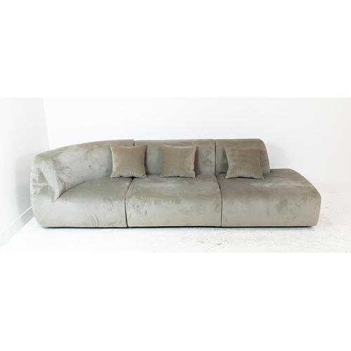 301 - SPACE COMPENHAGEN INFINITY SECTION SOFA,  velvet upholstered, 273cm W x 75cm H.