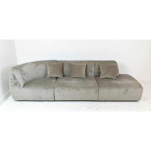 301 - SPACE COMPENHAGEN INFINITY SECTION SOFA,  velvet upholstered, 273cm W x 75cm H.