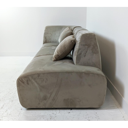 301 - SPACE COMPENHAGEN INFINITY SECTION SOFA,  velvet upholstered, 273cm W x 75cm H.