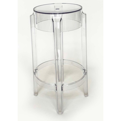 234 - KARTELL CHARLES GHOST STOOLS, a pair, by Philippe Starck, 66cm H x 42.5 cm diam. (2)