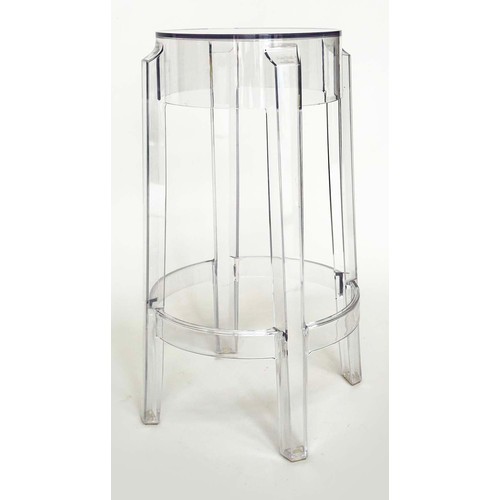 234 - KARTELL CHARLES GHOST STOOLS, a pair, by Philippe Starck, 66cm H x 42.5 cm diam. (2)