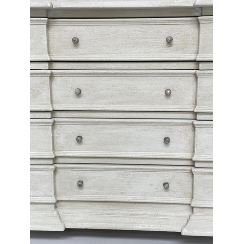 117 - COMMODE, early Italian style traditionally grey painted with four long drawers, 92cm W x 47cm D x 84... 