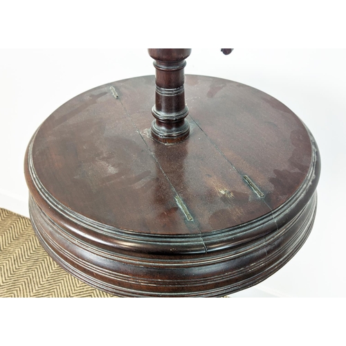 235 - SHAVING STAND, Victorian mahogany with adjustable mirror above lidded compartments, 144cm lowest H x... 