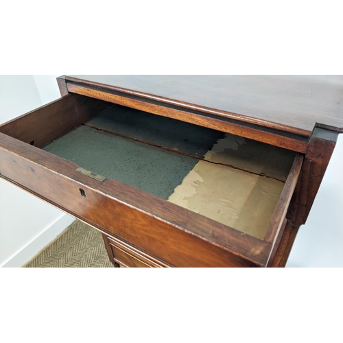 237 - WHATNOT, Regency mahogany with three drawers, 39cm D x 45cm W x 135cm H.